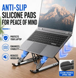 Folding laptop stand with anti-slip pads