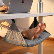 Under desk foot hammock for comfortable office sitting